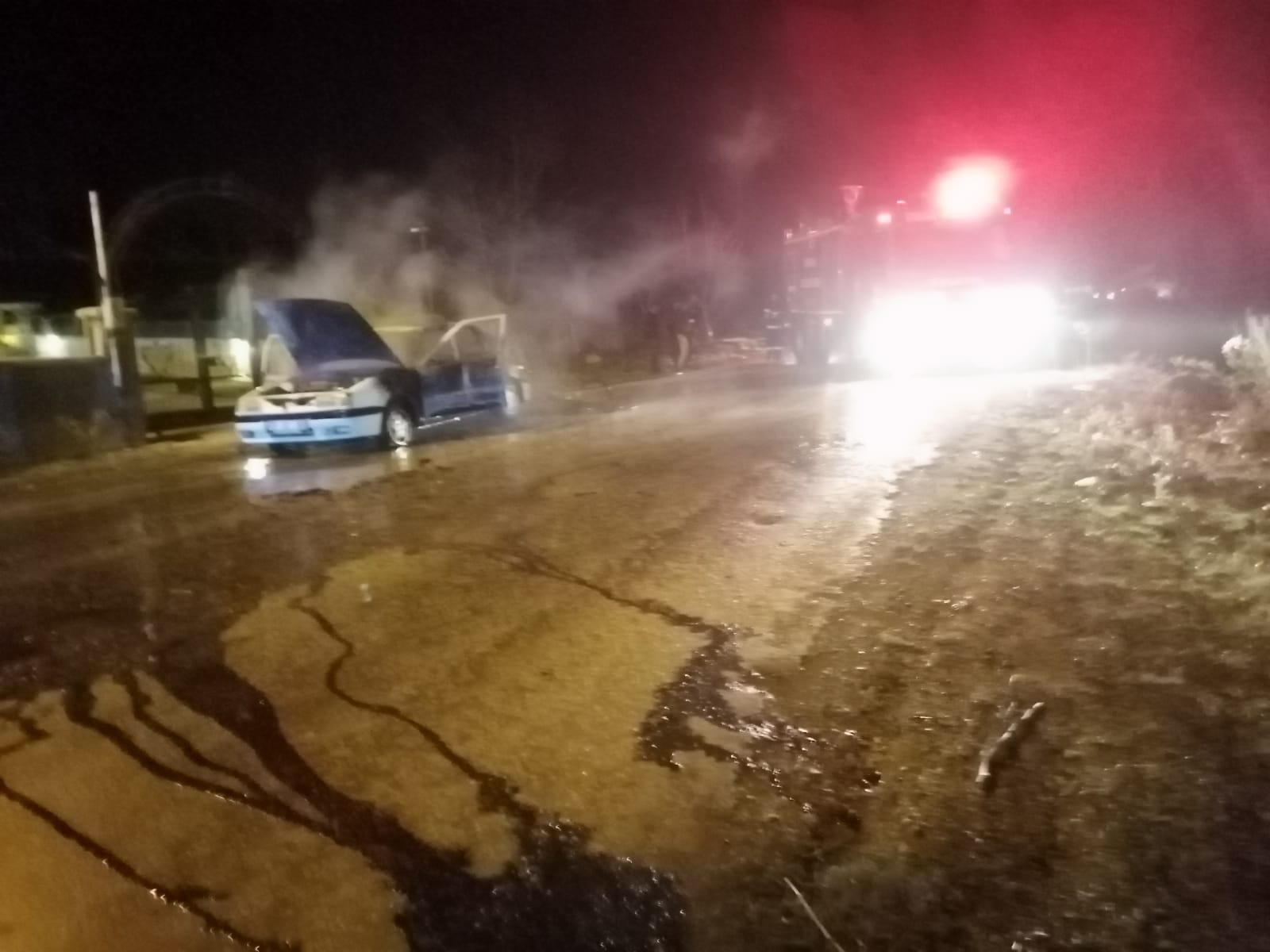 Erbaa’da Araç Yangını.