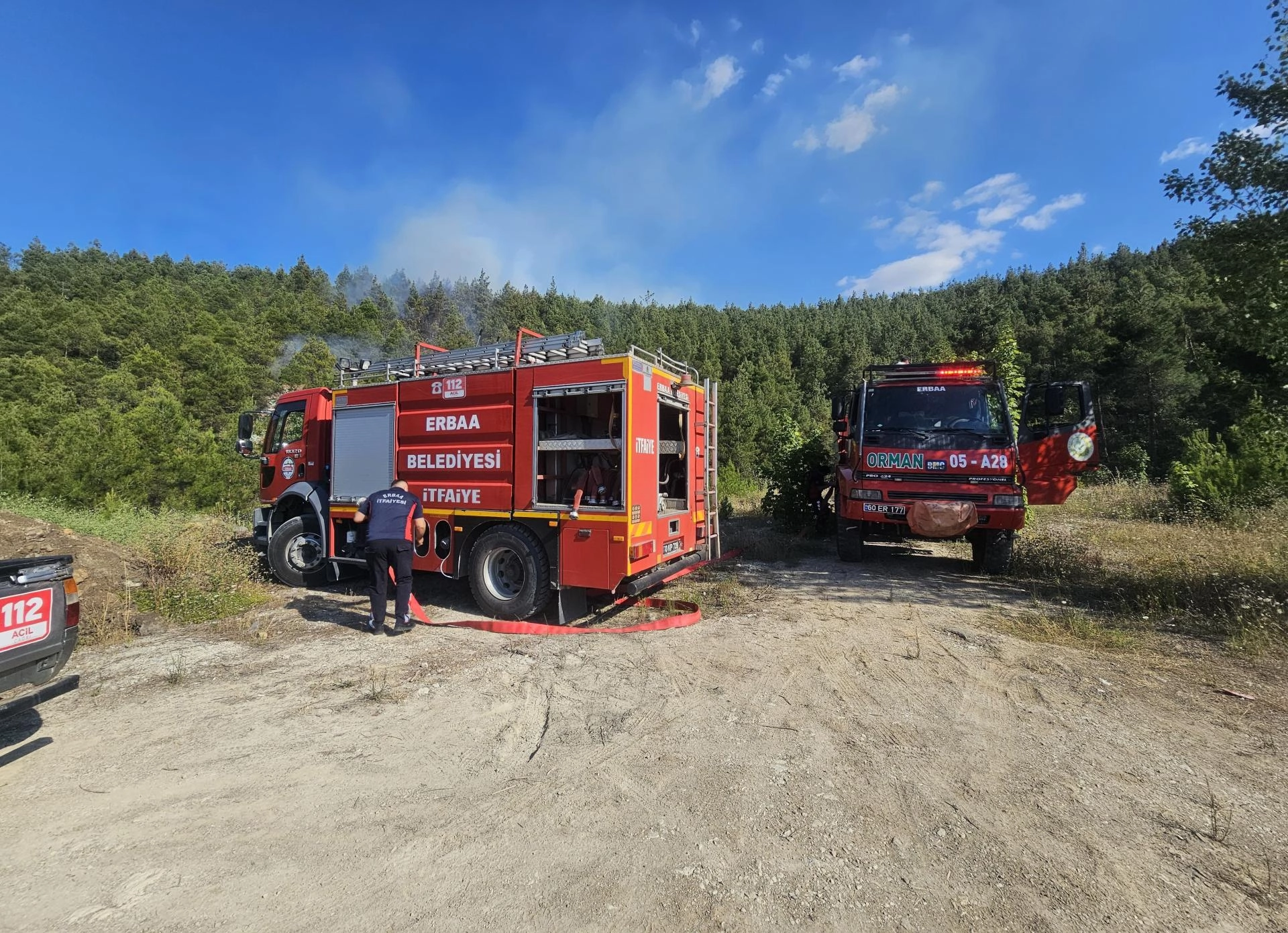 Erbaa’da Orman Yangını: 10 Dekarlık Alan Zarar Gördü.