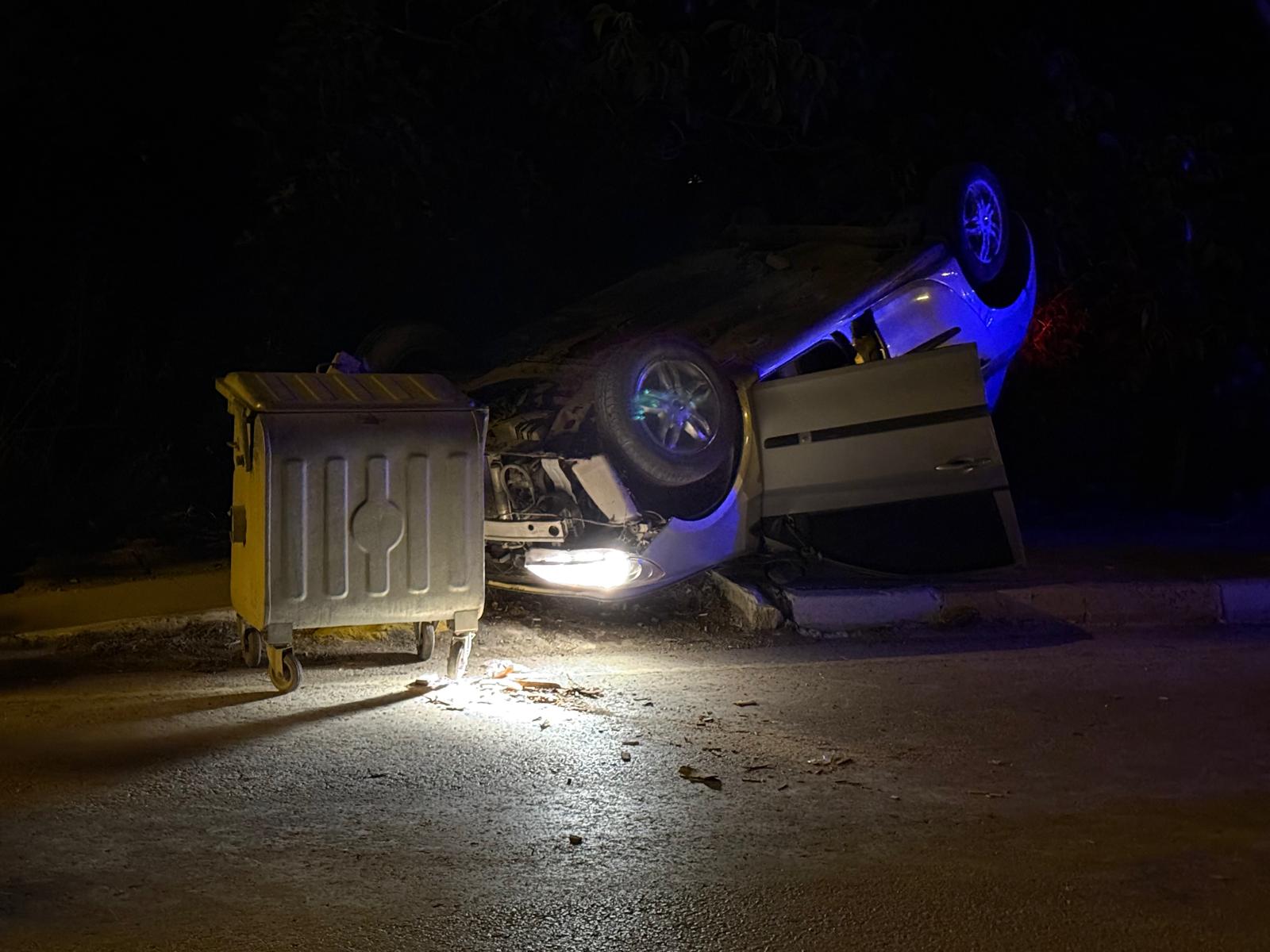 Erbaa’da Trafik Kazası: Araç Takla Atarak Karşı Şeride Geçti.