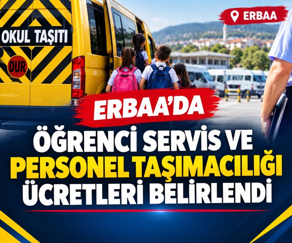 Erbaa’da Öğrenci Servis ve Personel Taşımacılığı Ücretleri Belirlendi.