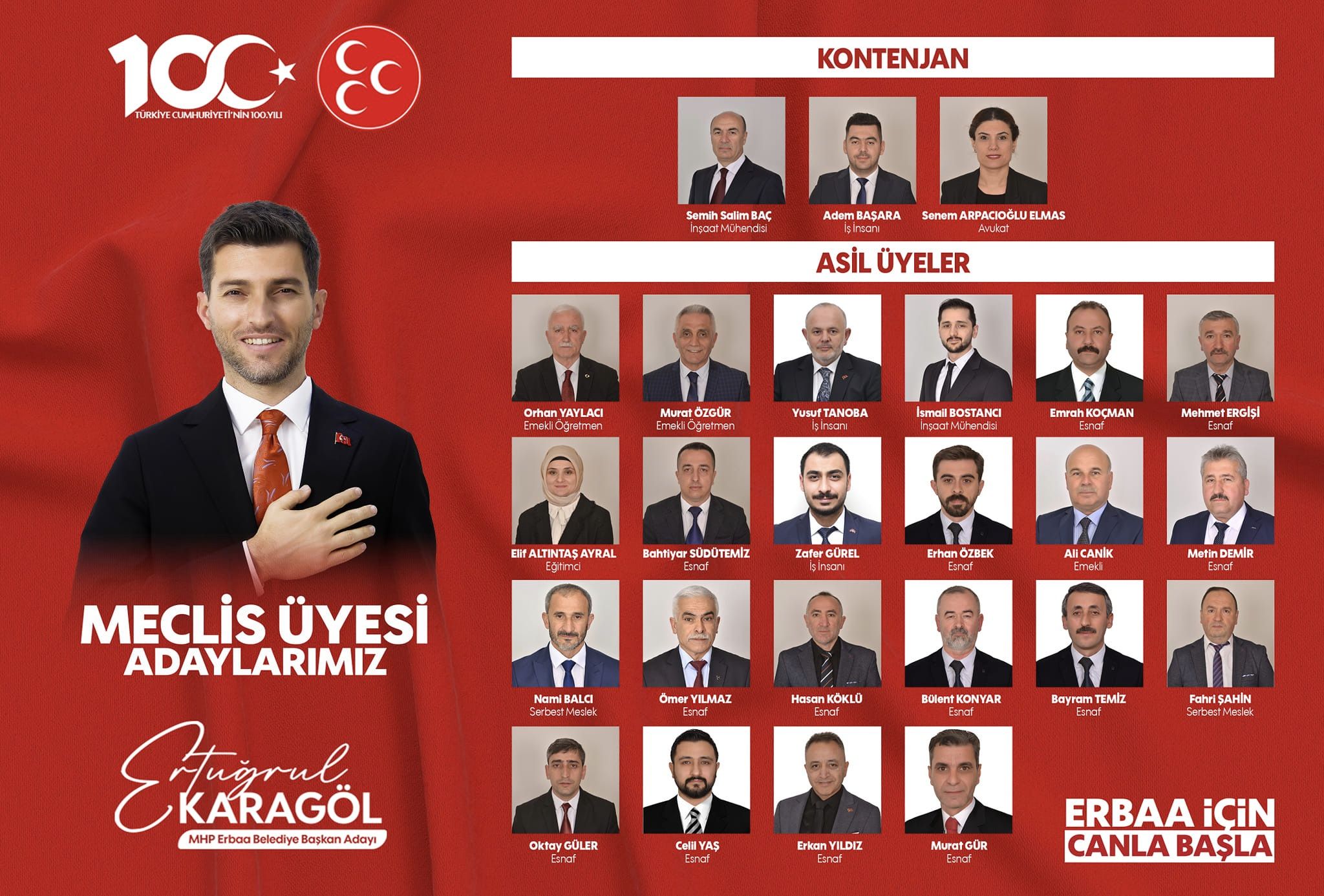 Erbaa'da Milliyetçi Hareket Partisi Kadrosunu Açıkladı